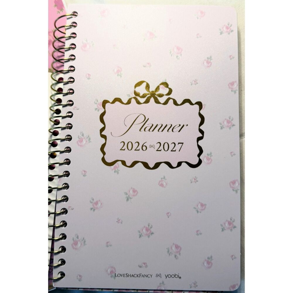 NWT LoveShackFancy x Yoobi 4 Pc Floral Planner Stationery Desk Set + Ruler - Picture 4 of 12